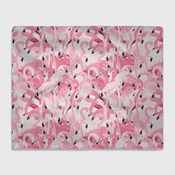 Плед флисовый Стая розовых фламинго, цвет: 3D-велсофт