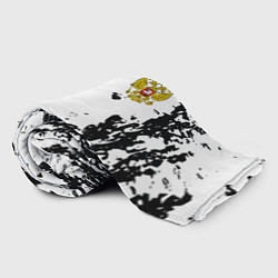 Плед флисовый Герб РФ краски черные, цвет: 3D-велсофт — фото 2