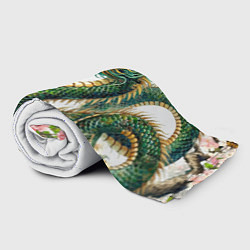 Плед флисовый Японский дракон - ирезуми искусство, цвет: 3D-велсофт — фото 2