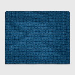 Плед флисовый Тёмно-синий узоры, цвет: 3D-велсофт