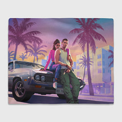 Плед флисовый Jason & Lucia - GTA 6 official art, цвет: 3D-велсофт