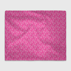 Плед флисовый Паттерн маленький сердечки розовый, цвет: 3D-велсофт