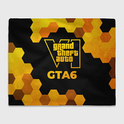 Плед флисовый GTA6 - gold gradient, цвет: 3D-велсофт