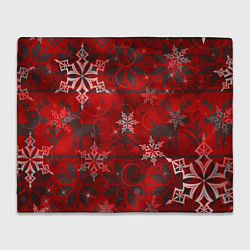 Плед флисовый Рождественские узоры снежинки, цвет: 3D-велсофт