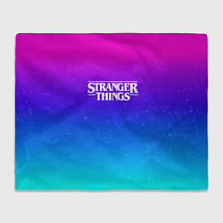 Плед флисовый Stranger Things gradient colors, цвет: 3D-велсофт