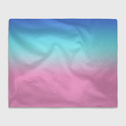Плед флисовый Синий и голубо-розовый градиент, цвет: 3D-велсофт