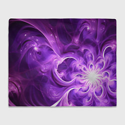 Плед флисовый Фиолетовая фрактальная абстракция, цвет: 3D-велсофт