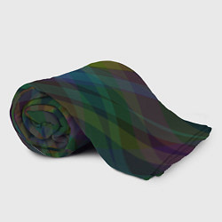 Плед флисовый Разноцветные полосы на тёмном, цвет: 3D-велсофт — фото 2