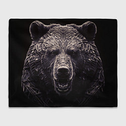 Плед флисовый Бронзовый медведь, цвет: 3D-велсофт