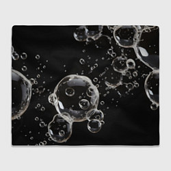 Плед флисовый Пузыри на черном, цвет: 3D-велсофт