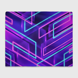 Плед флисовый Neon Geometric, цвет: 3D-велсофт