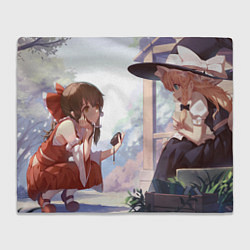 Плед флисовый Touhou Project Reimu Marisa smile, цвет: 3D-велсофт
