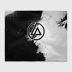 Плед флисовый Linkin park - черно-белая абстракция, цвет: 3D-велсофт