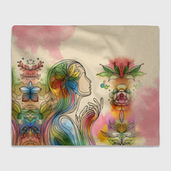 Плед флисовый Очертания девушки, цвет: 3D-велсофт