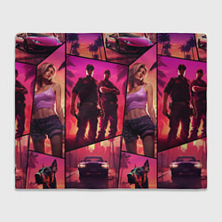 Плед флисовый GTA V style art, цвет: 3D-велсофт