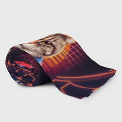 Плед флисовый Полосатый кот в спортивном костюме, цвет: 3D-велсофт — фото 2