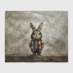 Плед флисовый Кролик в пальто, цвет: 3D-велсофт