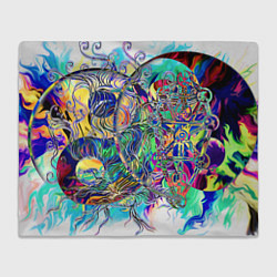 Плед флисовый Сплетенные круги Инь Ян, цвет: 3D-велсофт