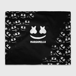 Плед флисовый Marshmello белое лого, цвет: 3D-велсофт