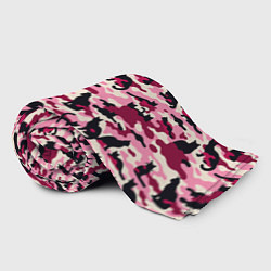 Плед флисовый Камуфляжные розовые котики, цвет: 3D-велсофт — фото 2