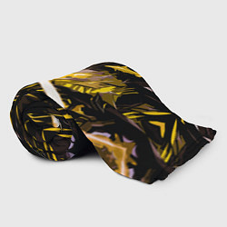 Плед флисовый Жёлтый камень на чёрном фоне, цвет: 3D-велсофт — фото 2