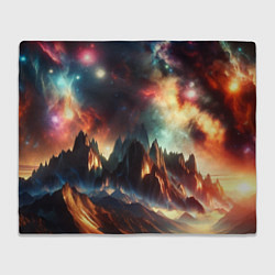 Плед флисовый Space landscape with mountains, цвет: 3D-велсофт