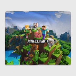 Плед флисовый Minecraft pixel world, цвет: 3D-велсофт