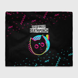 Плед флисовый Five Finger Death Punch - rock star cat, цвет: 3D-велсофт
