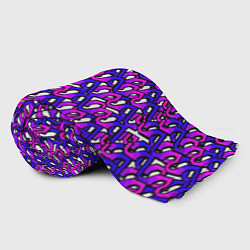 Плед флисовый Фиолетовый узор и чёрная обводка, цвет: 3D-велсофт — фото 2