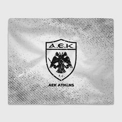 Плед флисовый AEK Athens с потертостями на светлом фоне, цвет: 3D-велсофт