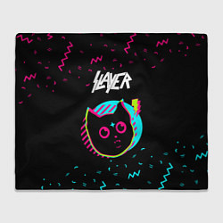 Плед флисовый Slayer - rock star cat, цвет: 3D-велсофт