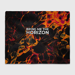 Плед флисовый Bring Me the Horizon red lava, цвет: 3D-велсофт