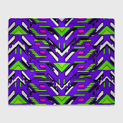 Плед флисовый Техно броня фиолетово-зелёная, цвет: 3D-велсофт