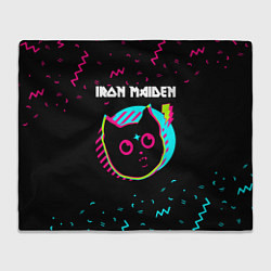 Плед флисовый Iron Maiden - rock star cat, цвет: 3D-велсофт