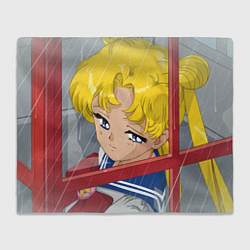 Плед флисовый Sailor Moon Усаги Цукино грустит, цвет: 3D-велсофт
