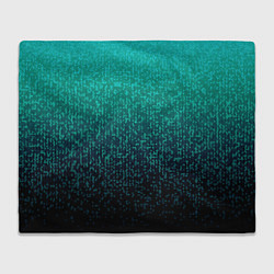 Плед флисовый Градиент мелкая мозаика аквамарин, цвет: 3D-велсофт