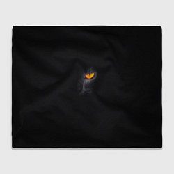 Плед флисовый Глаз черной пантеры на черном фоне, цвет: 3D-велсофт