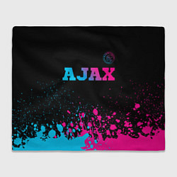 Плед флисовый Ajax - neon gradient посередине, цвет: 3D-велсофт