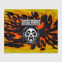 Плед флисовый Lindemann рок панда и огонь, цвет: 3D-велсофт