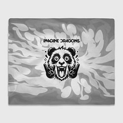 Плед флисовый Imagine Dragons рок панда на светлом фоне, цвет: 3D-велсофт