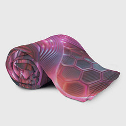 Плед флисовый Волны и гексагон сетка, цвет: 3D-велсофт — фото 2