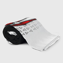 Плед флисовый Ведьмак - красные следы от когтей, цвет: 3D-велсофт — фото 2