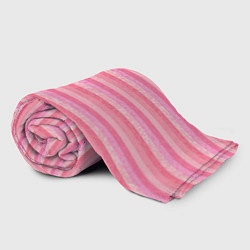 Плед флисовый Нежный розовый полосатый, цвет: 3D-велсофт — фото 2