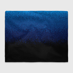 Плед флисовый Градиент сине-чёрный текстурный, цвет: 3D-велсофт