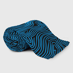 Плед флисовый Синие линии узор, цвет: 3D-велсофт — фото 2