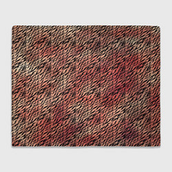 Плед флисовый Имитация шкуры красно-коричневый, цвет: 3D-велсофт
