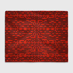 Плед флисовый Чёрные полосы на красном фоне, цвет: 3D-велсофт