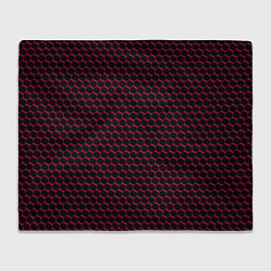 Плед флисовый Чёрно-розовый паттерн соты, цвет: 3D-велсофт
