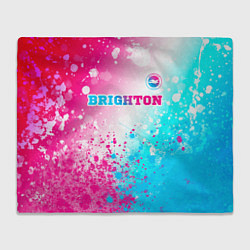 Плед флисовый Brighton neon gradient style посередине, цвет: 3D-велсофт