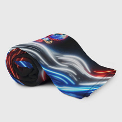 Плед флисовый Неоновые флаг и греб, цвет: 3D-велсофт — фото 2